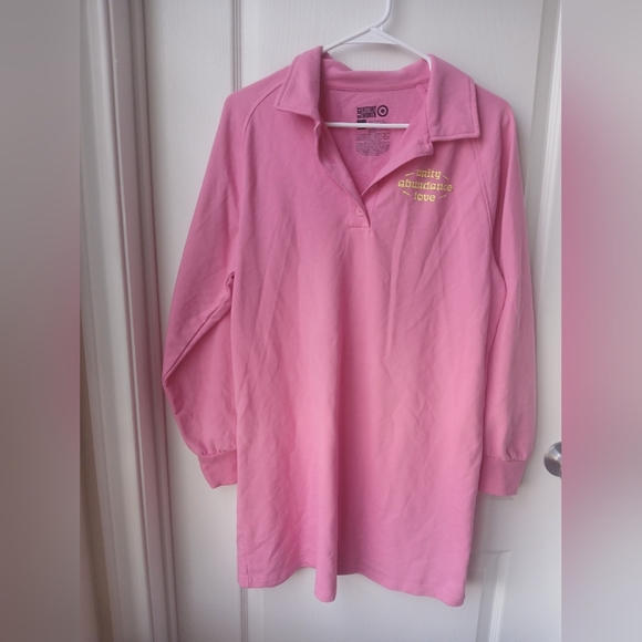 Target BHM Melanin Pink Long-Sleeve Polo Dress Size Small - Picture 1 of 4